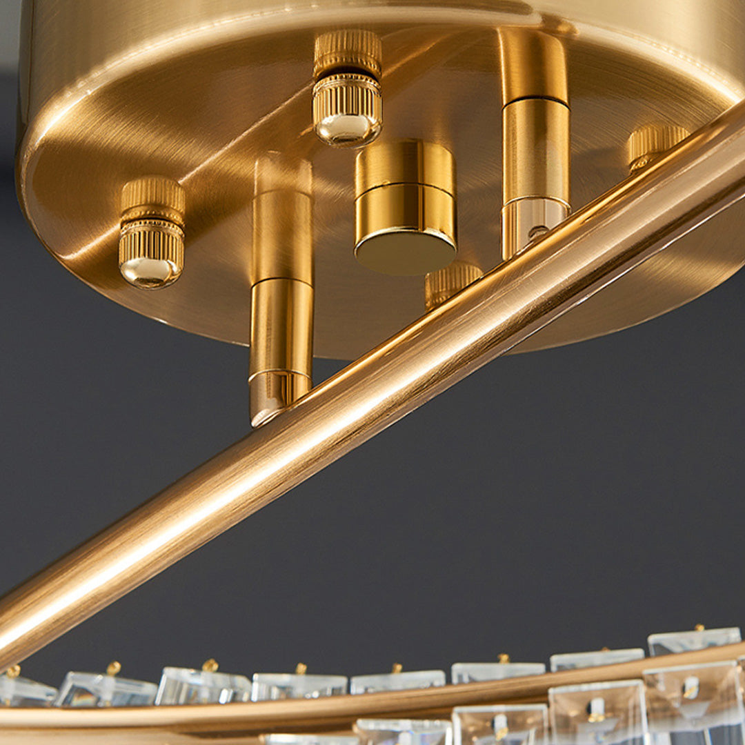 Mobius Light Fixture Luxury Gold Ring Flush Mount Crystal Light
