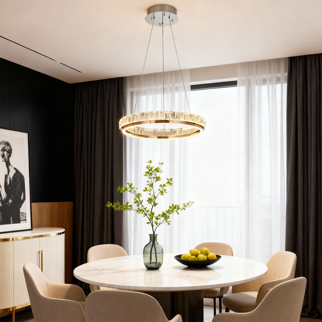 Luxury Modern Chandeliers Round Ring Crystal Ceiling Lights