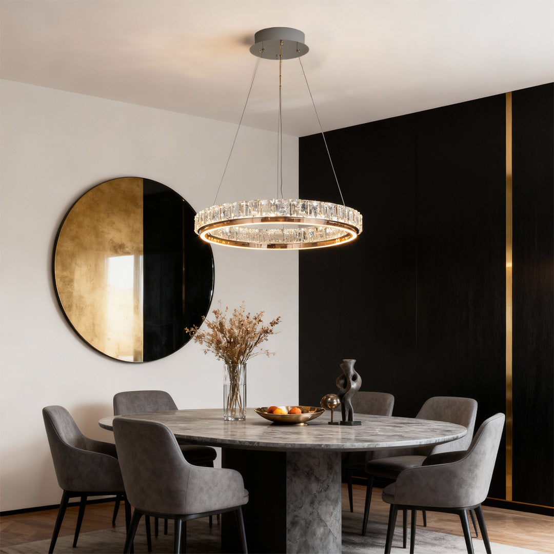 Luxury Modern Chandeliers Round Ring Crystal Ceiling Lights