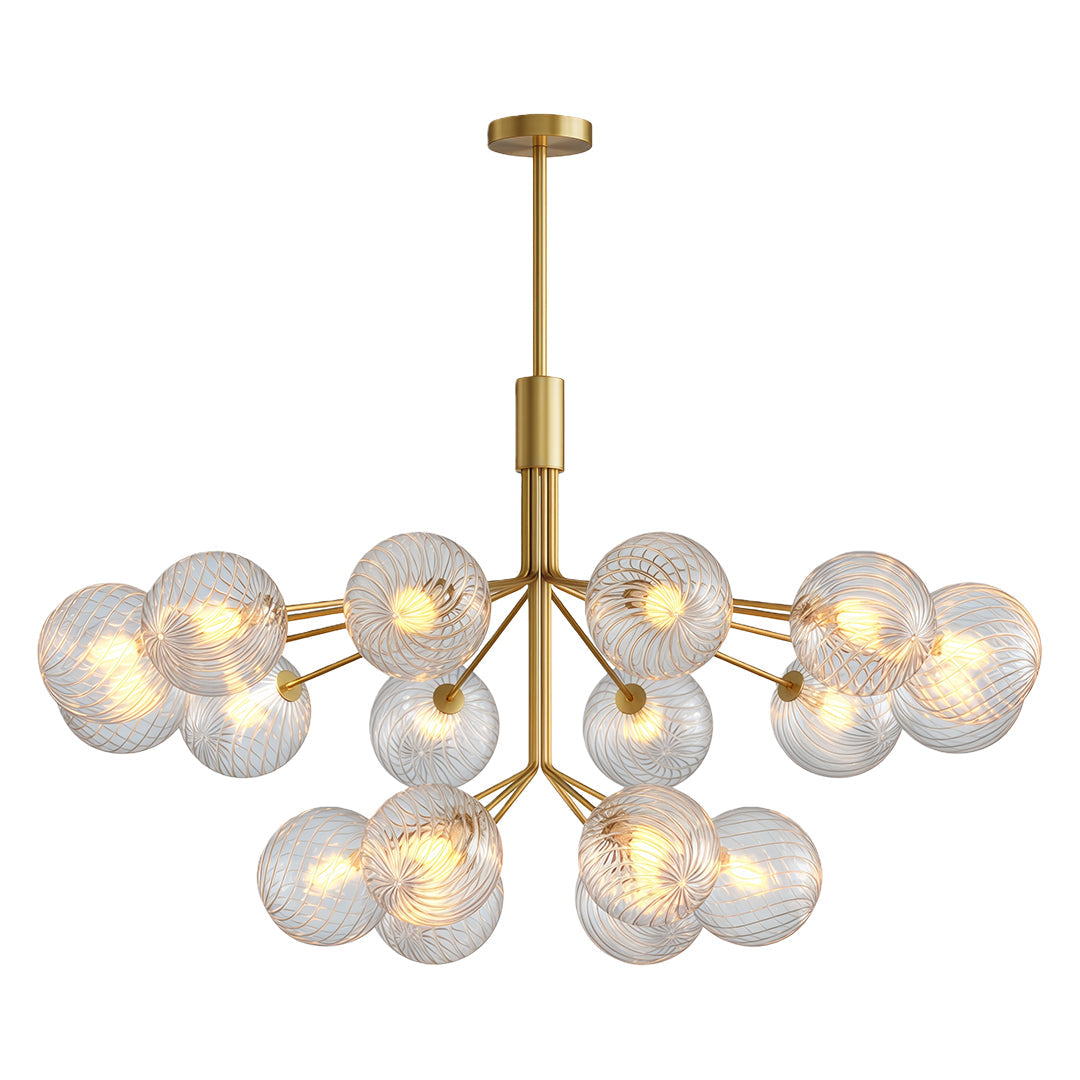 Luxury Modern Chandeliers Solid Copper Glass Ball Ceiling Light