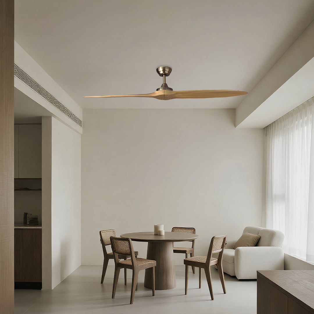 Remote Controlled Ceiling Fan Modern Style Large Wood Propeller Fan