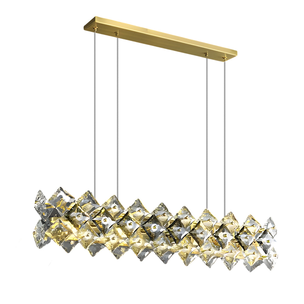 Luxury Ring Chandelier Light Crystal and Copper Modern Ceiling Light