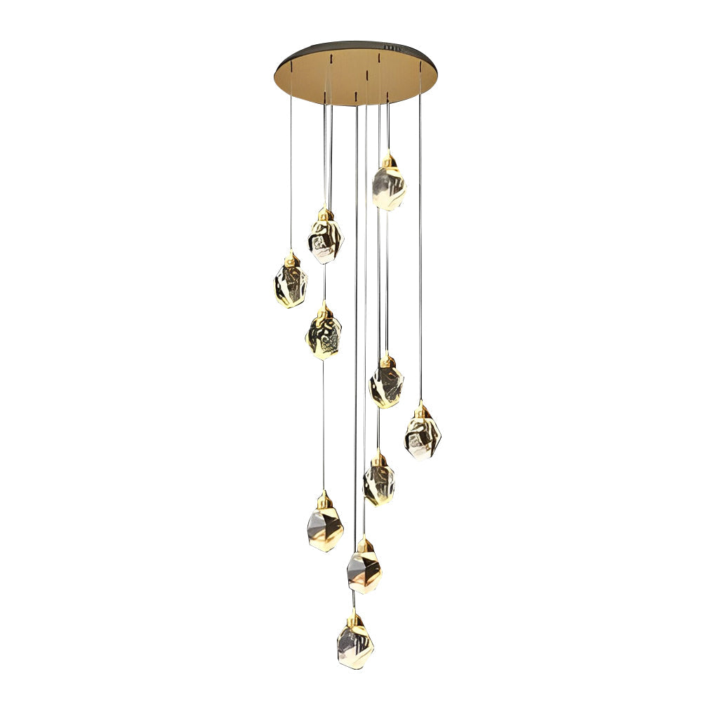 Luxury Staircase Chandelier Modern Spiral Crystal High Ceiling Light