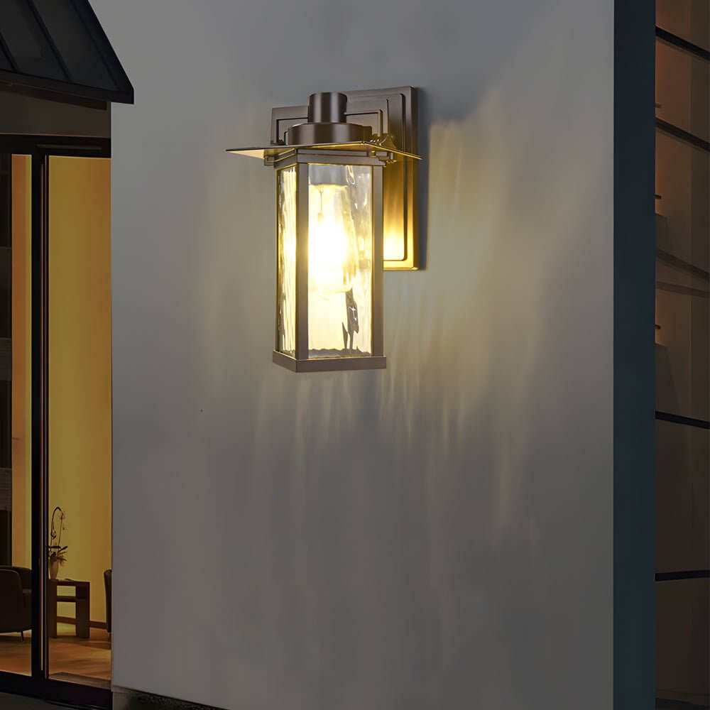 1-Light Glass Outdoor Wall Lantern Sconce