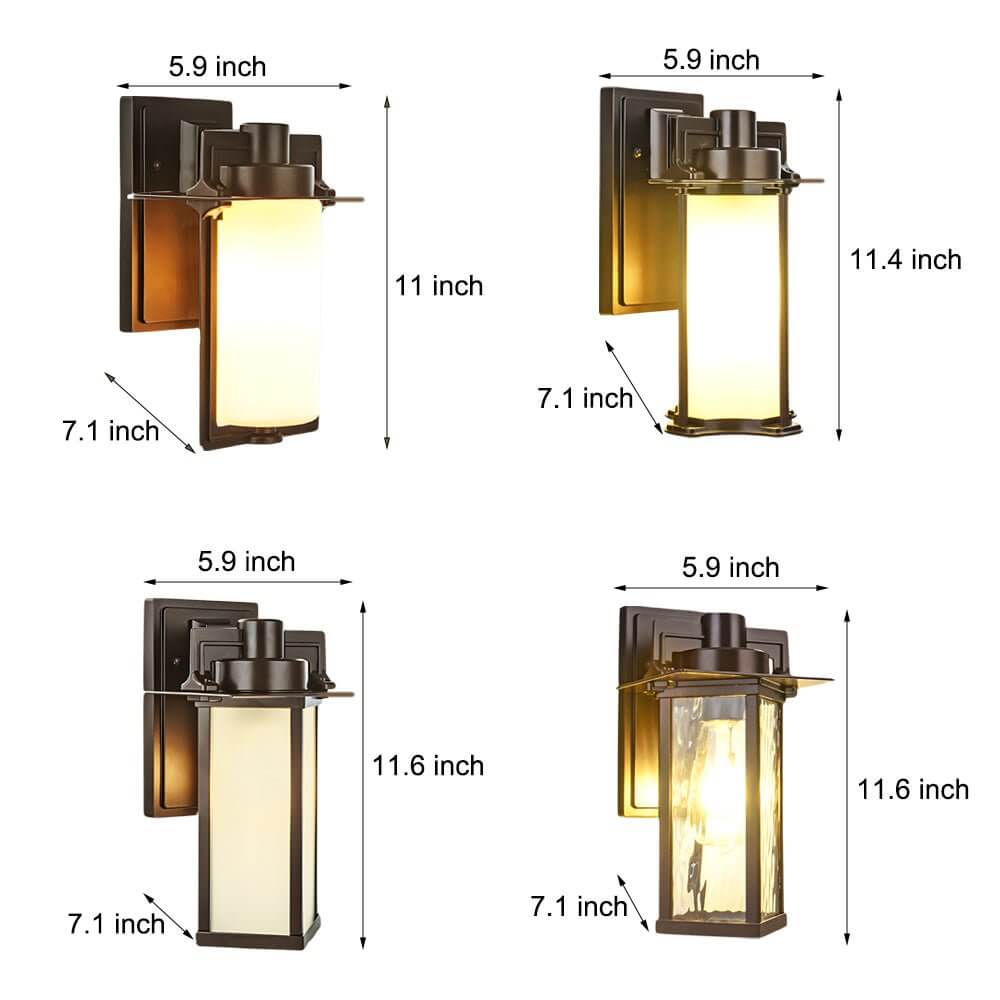 1-Light Glass Outdoor Wall Lantern Sconce