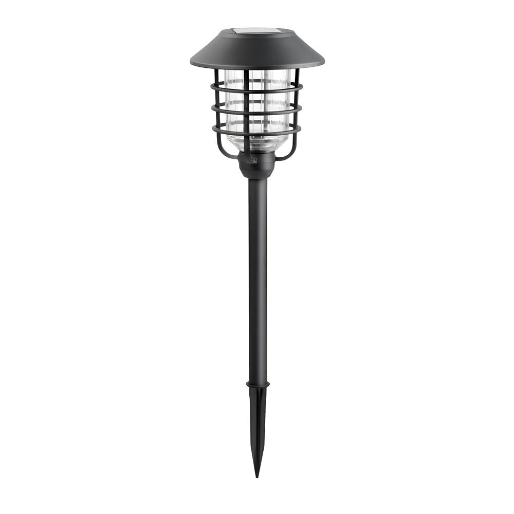 22.8-inch Solar Pathway Lights with Hat Top and Wire-Circled Lampshade