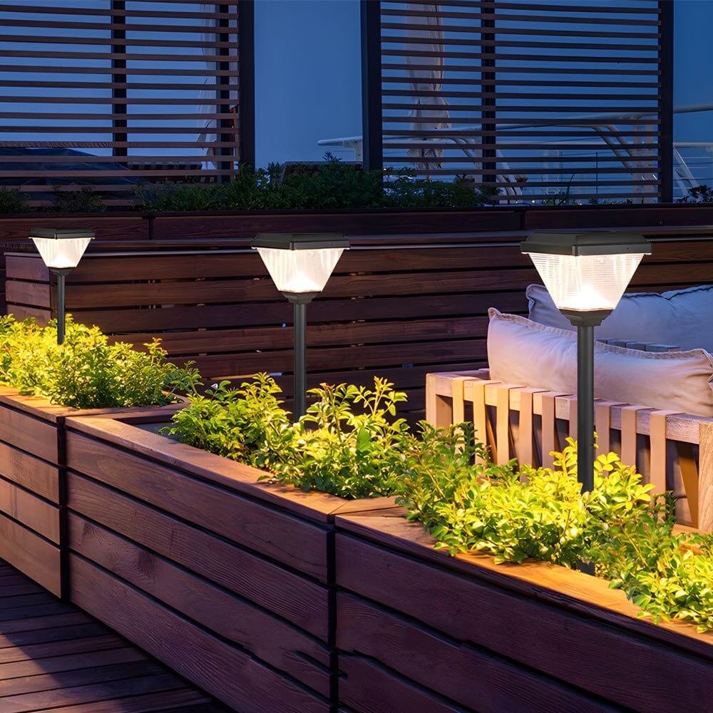27.6-Inch H Modern Black LED Solar Pathway Post Light