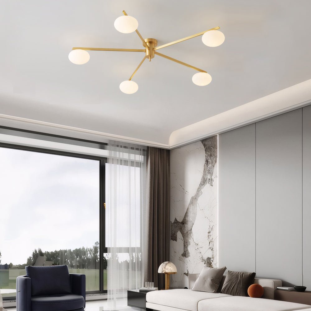 3/5/6-Light Semi Flush Mount Jasper Ceiling Lamp