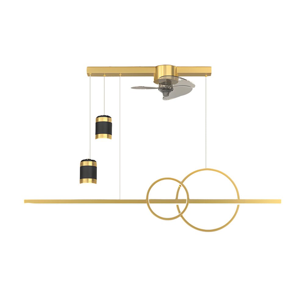 3 Step Dimming Creative Projection Modern Dining Room Chandelier Ceiling Fans