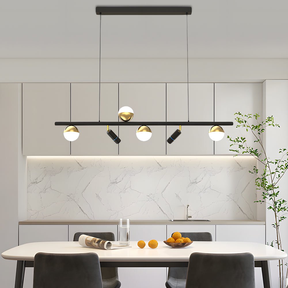 5/7 Spotlights White Long LED Linear Lights Nordic Three Step Dimming Pendant Light