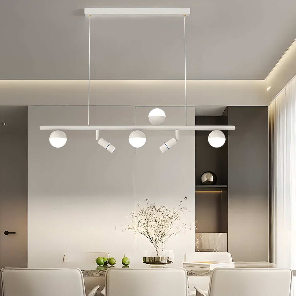5/7 Spotlights White Long LED Linear Lights Nordic Three Step Dimming Pendant Light
