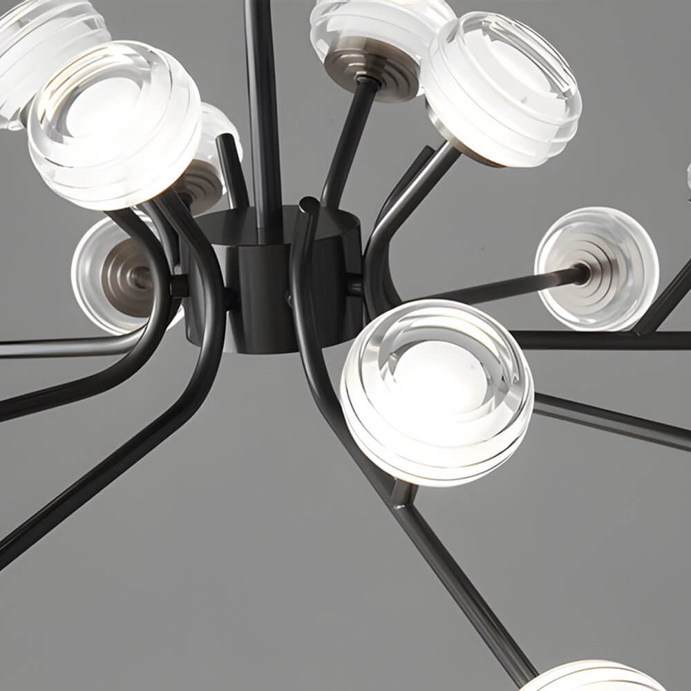 9/16-Light Black LED Sputnik Chandelier
