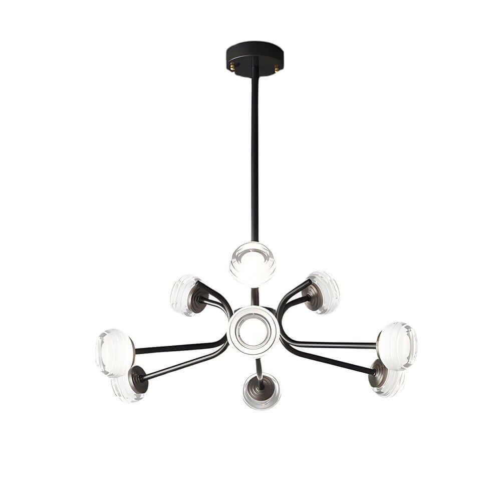 9/16-Light Black LED Sputnik Chandelier