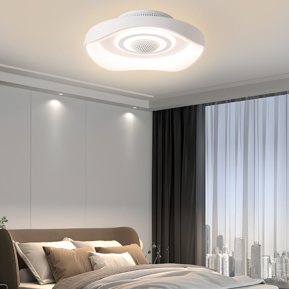 Bladeless Fan with Light Modern Round Dimmable LED Light