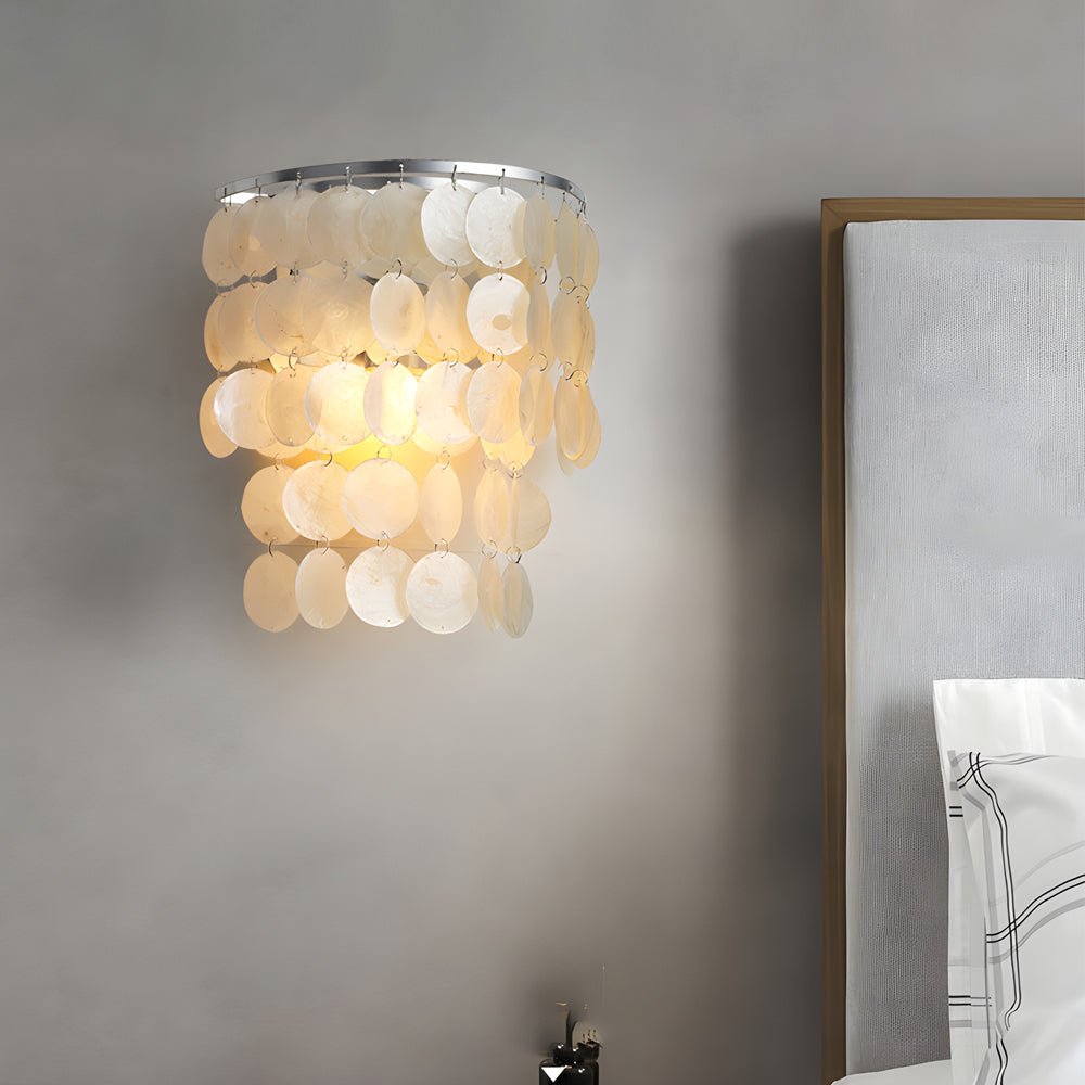 Capiz Shell Wall Sconces Modern Coastal LED Metal Light
