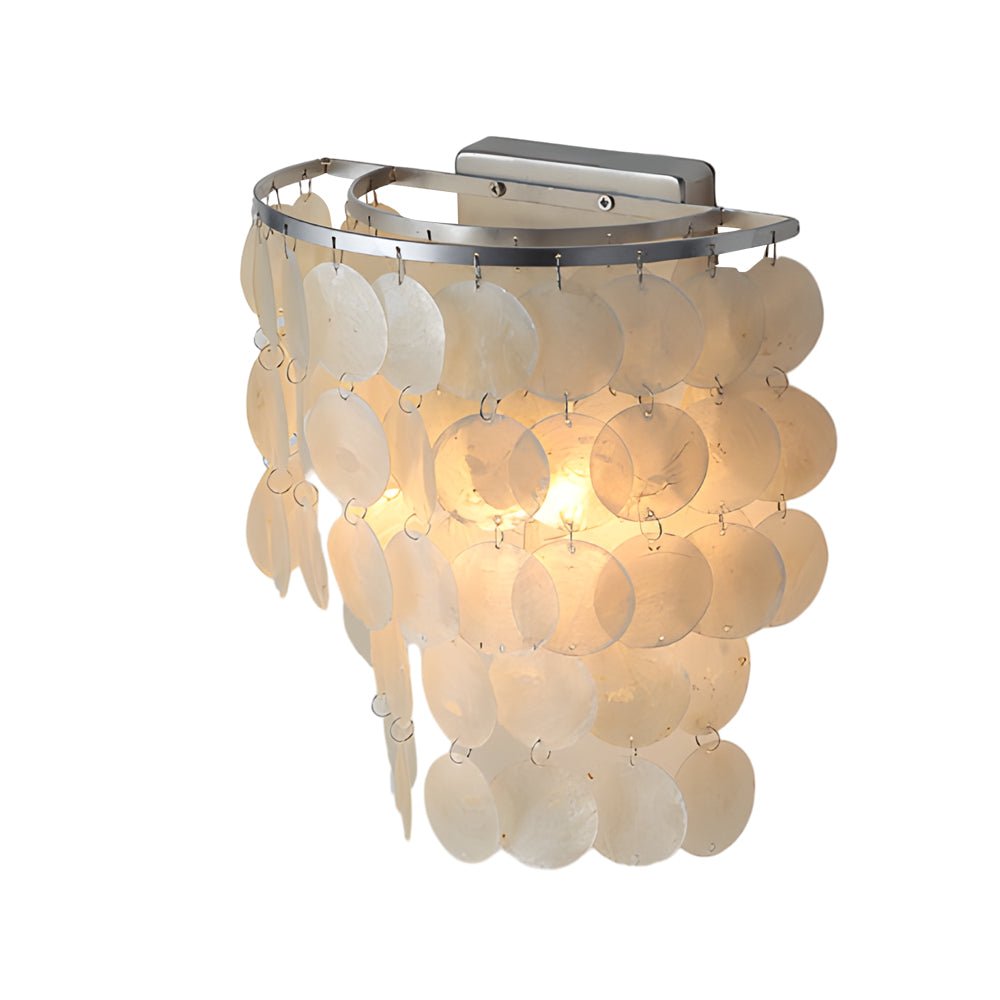 Capiz Shell Wall Sconces Modern Coastal LED Metal Light