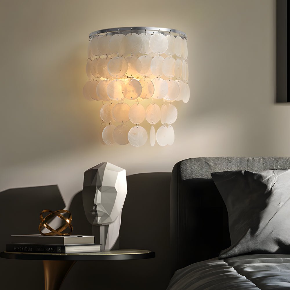 Capiz Shell Wall Sconces Modern Coastal LED Metal Light