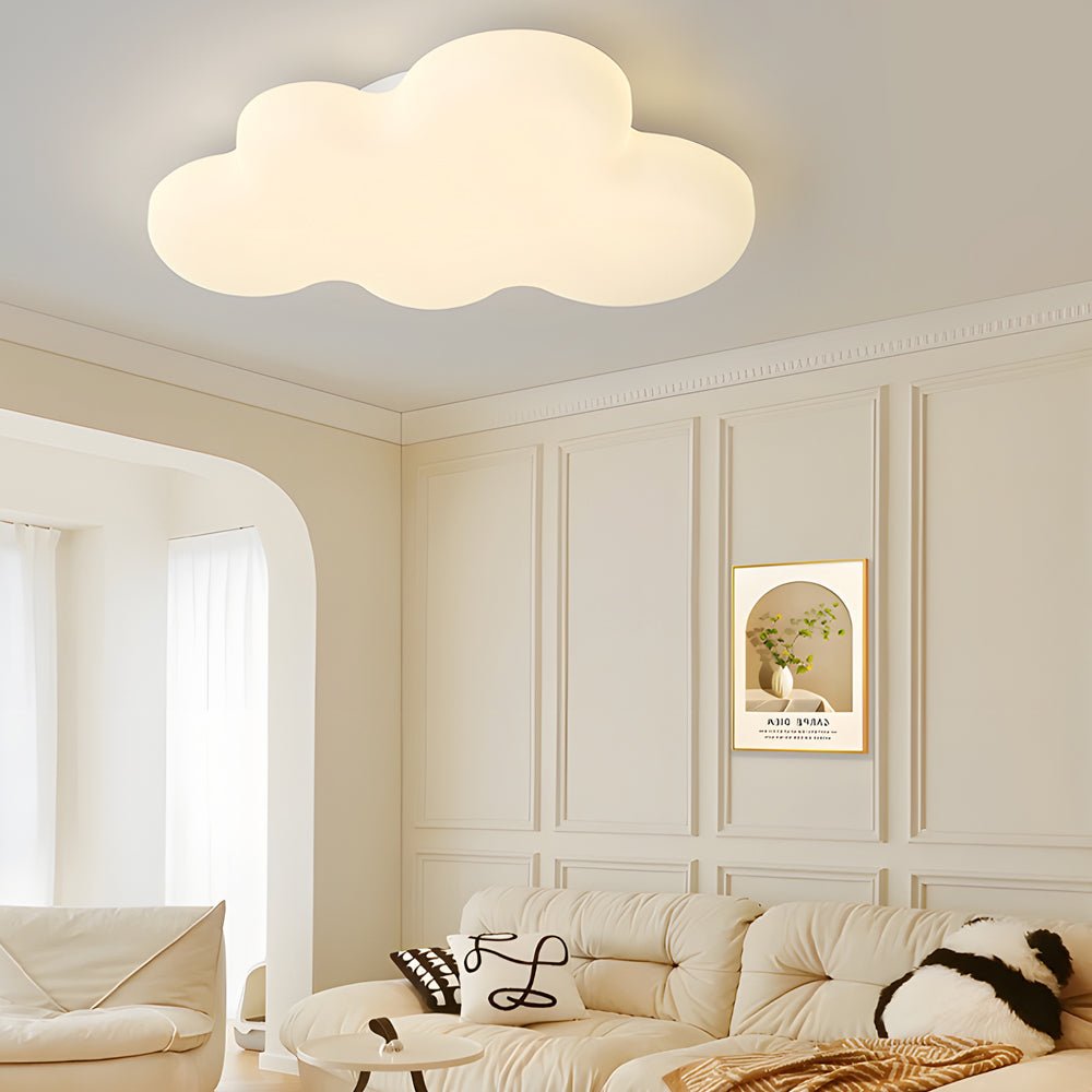Ceiling Cloud Lights Modern Cartoon Off-White LED Flush Mount Light