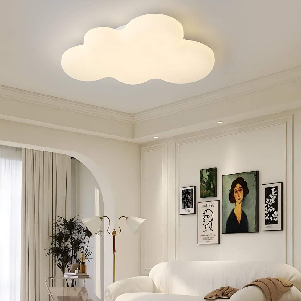 Ceiling Cloud Lights Modern Cartoon Off-White LED Flush Mount Light