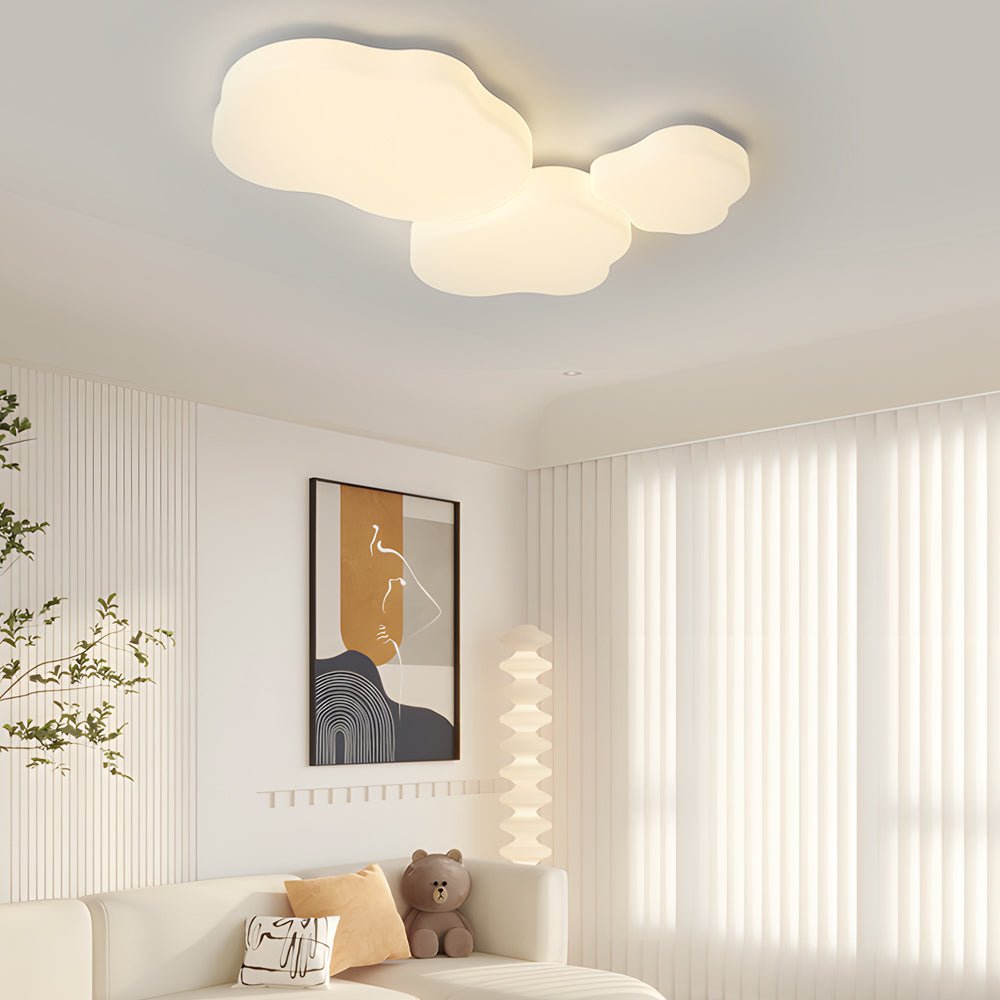 Cloud Shaped Ceiling Light Modern White Iron Light