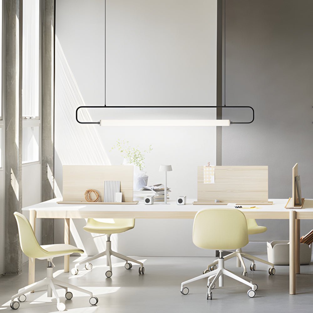 Contemporary Minimalist Black/Gold LED Bar Light Pendant Light