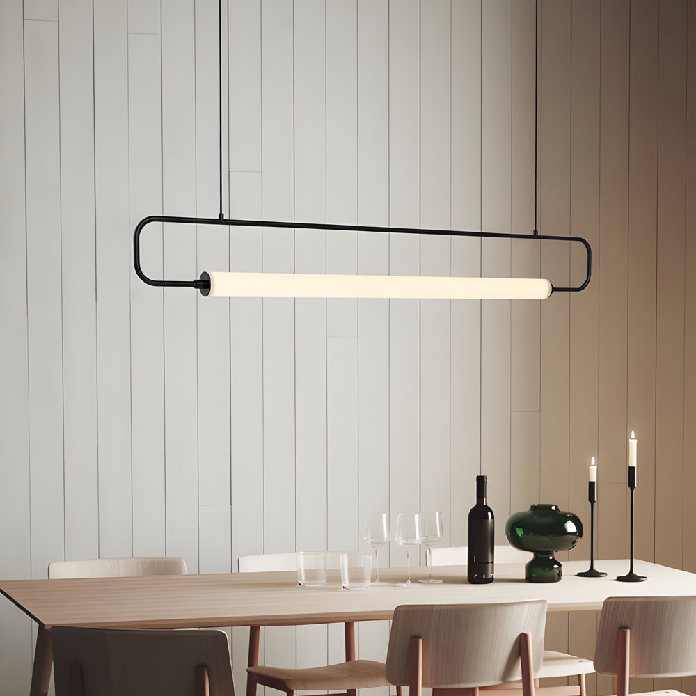 Contemporary Minimalist Black/Gold LED Bar Light Pendant Light
