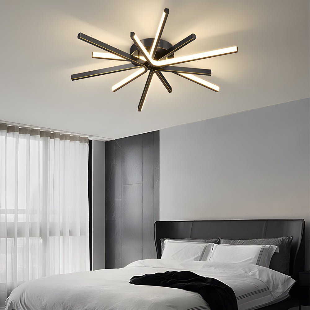 Copper Starbursts Ceiling Light Star-shaped Ceiling Lighting Fixture