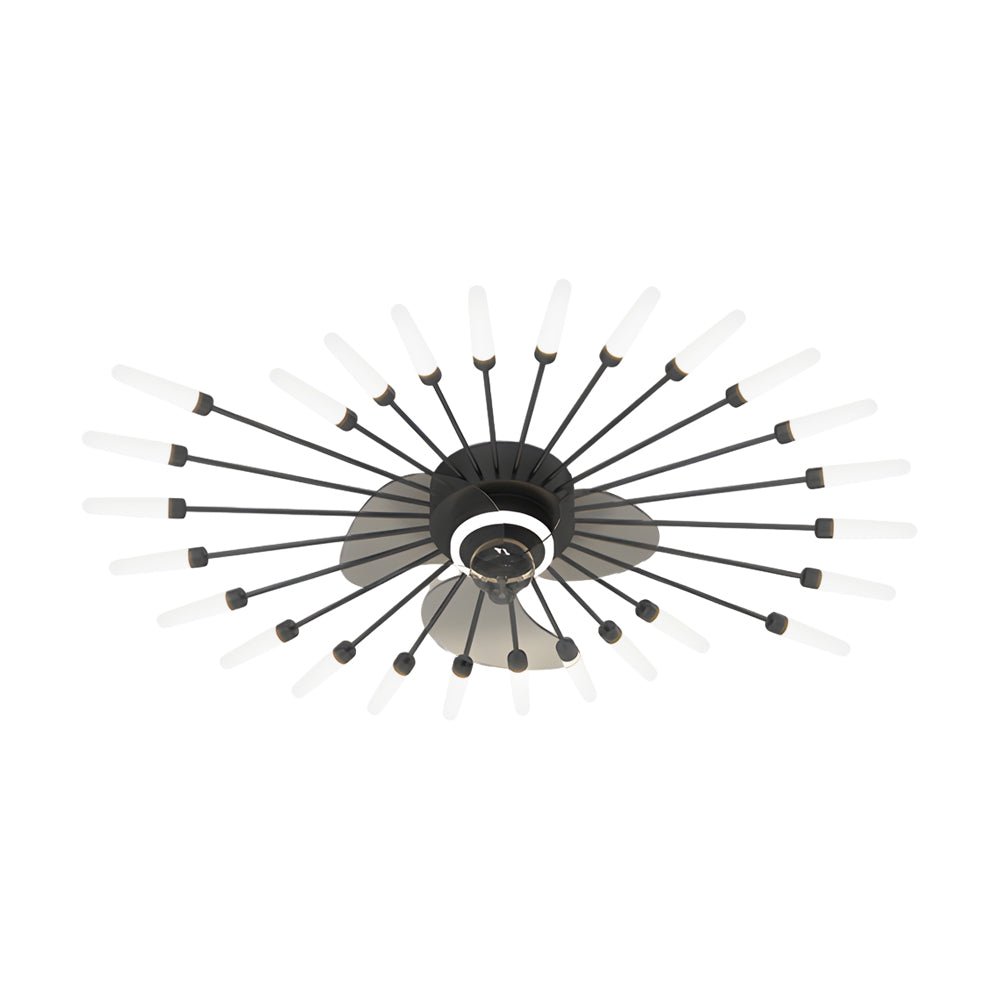 Creative Flower Mute Three Step Dimming Nordic Ceiling Fans with Lights