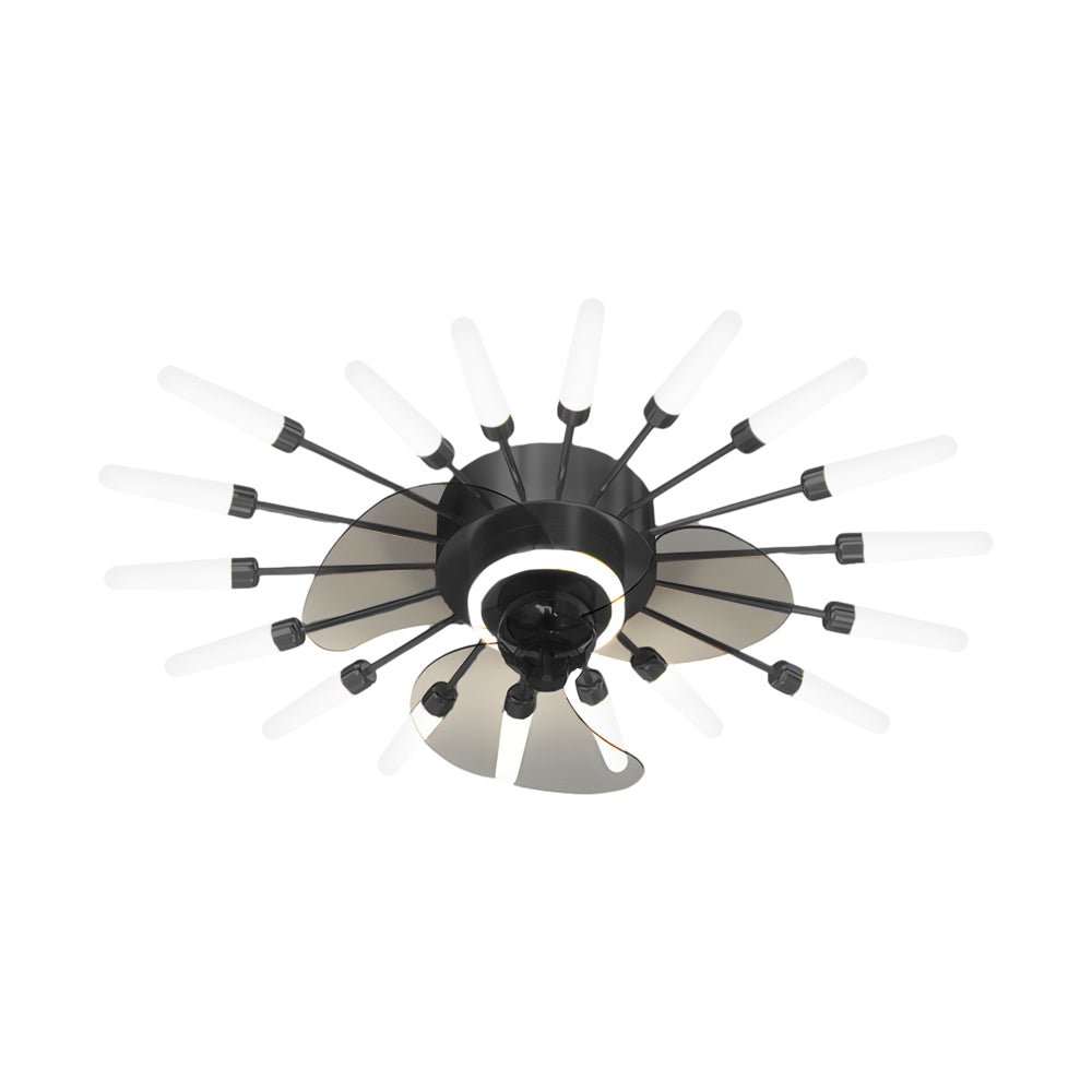 Creative Flower Mute Three Step Dimming Nordic Ceiling Fans with Lights