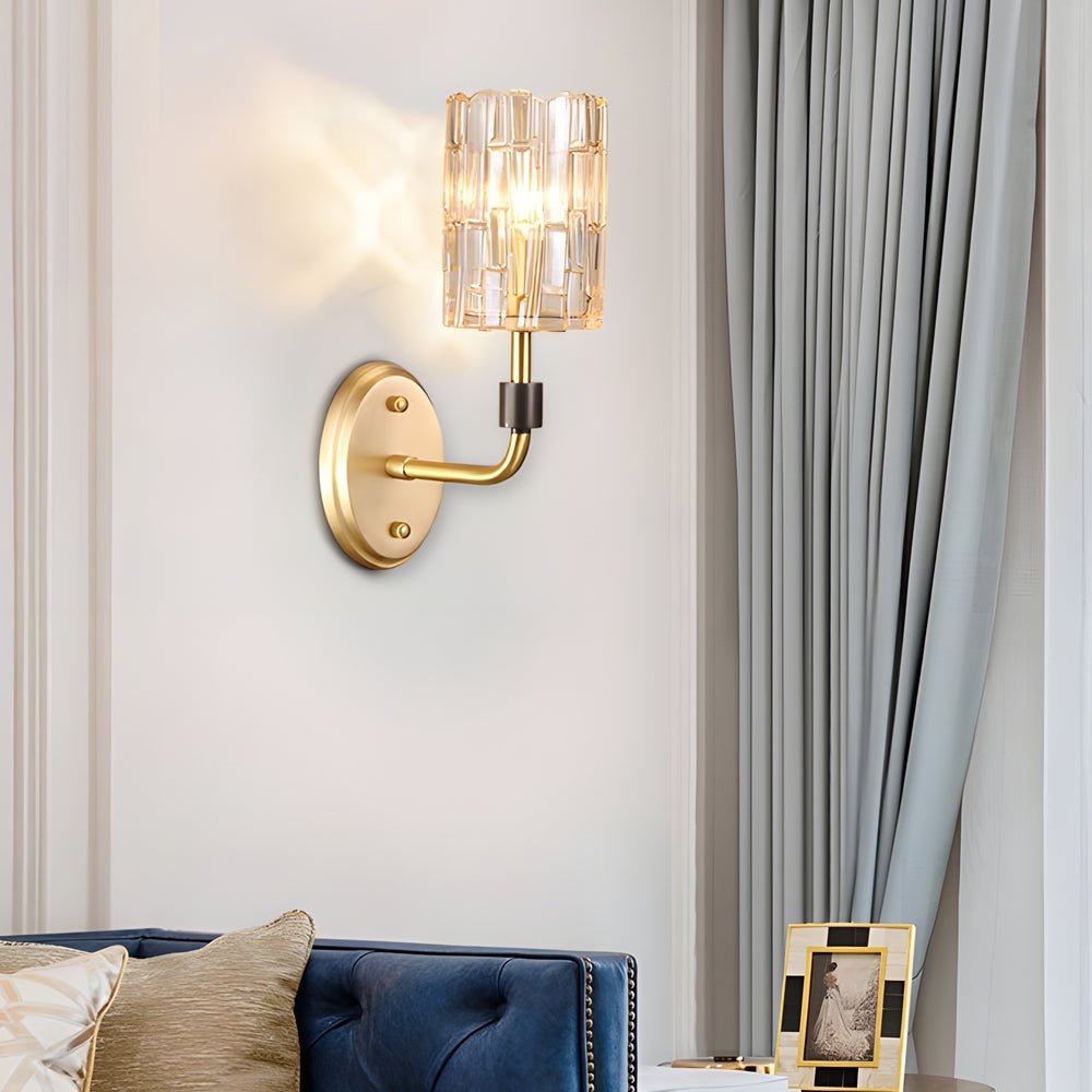 Crystal Wall Lights Gold American Style Luxurious Copper Lamp