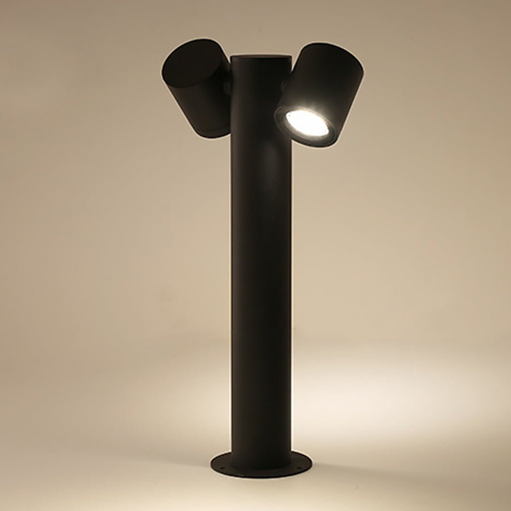 Double Light Bollard Light Rotatable Outdoor Lawn Light