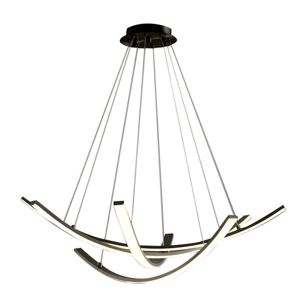Elegant Curved Copper Strip wide-spectrum LED Pendant Light