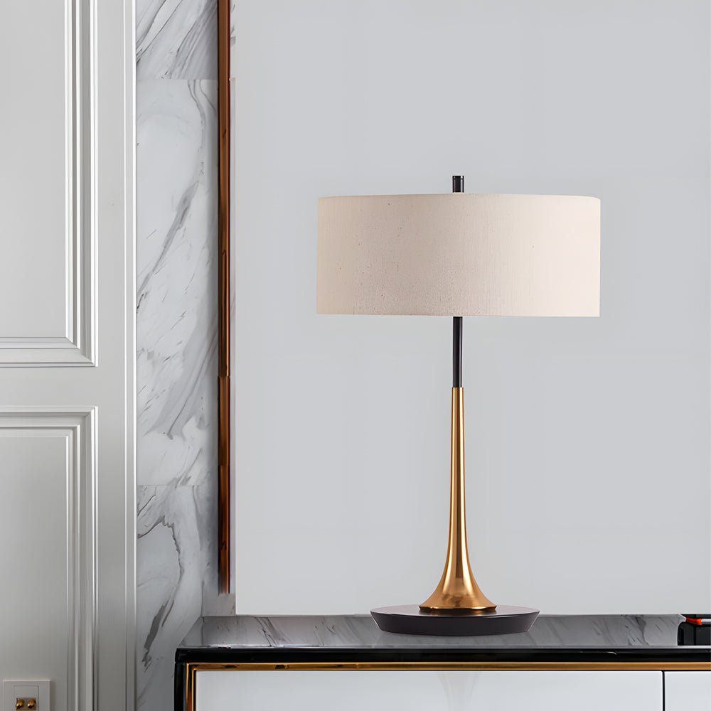 Fabric Table Lamp Elegant Modern Metal LED Bulbs Light