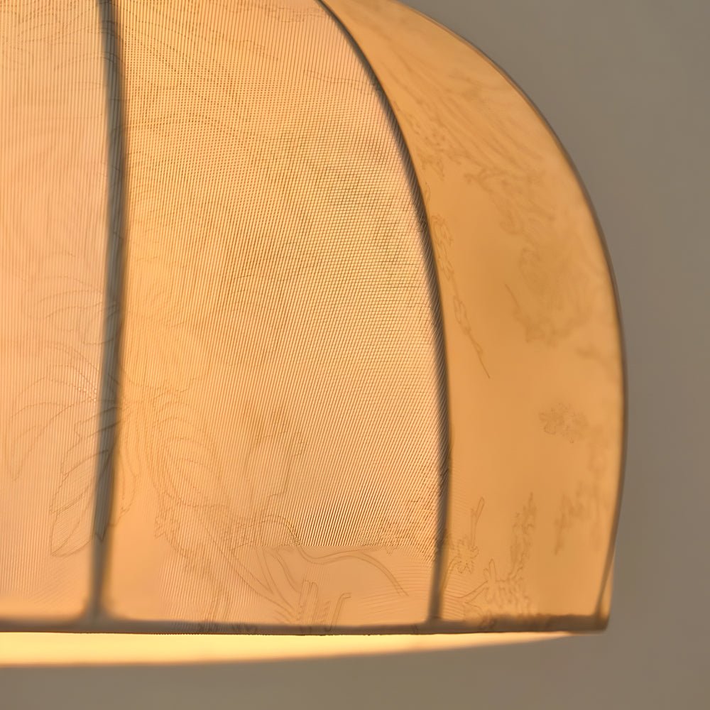 Fabric Table Lamp Vintage Brass Dome Pull Chain Light