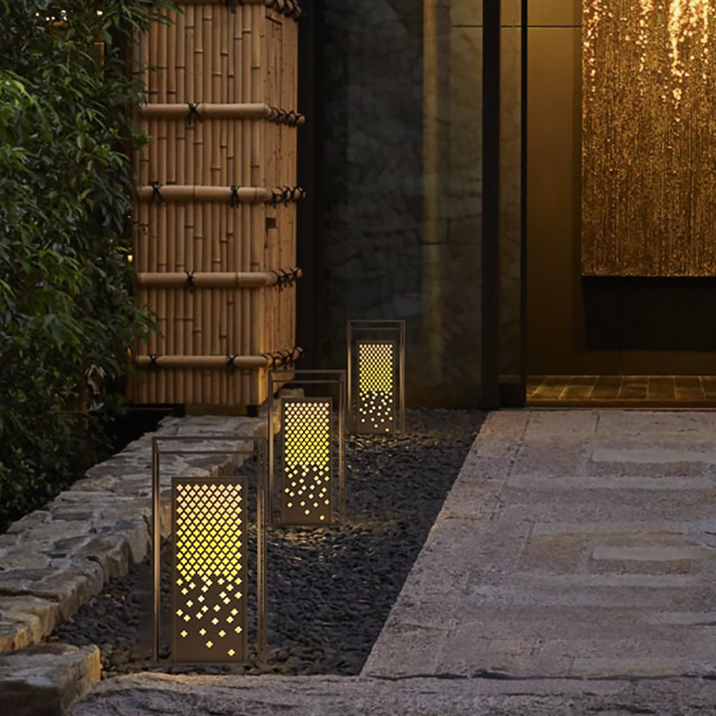 Floral Brown Stainless Steel Garden Light Waterproof Outdoor Lighting