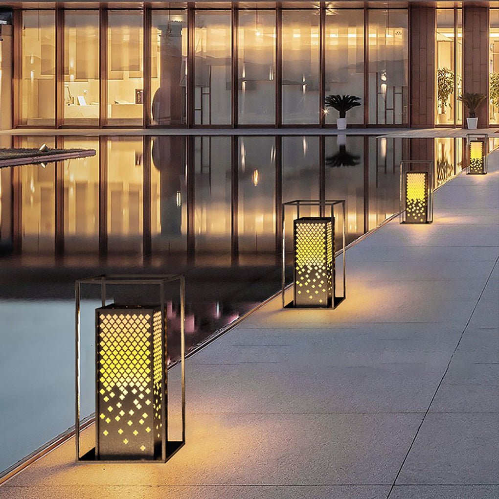Floral Brown Stainless Steel Garden Light Waterproof Outdoor Lighting