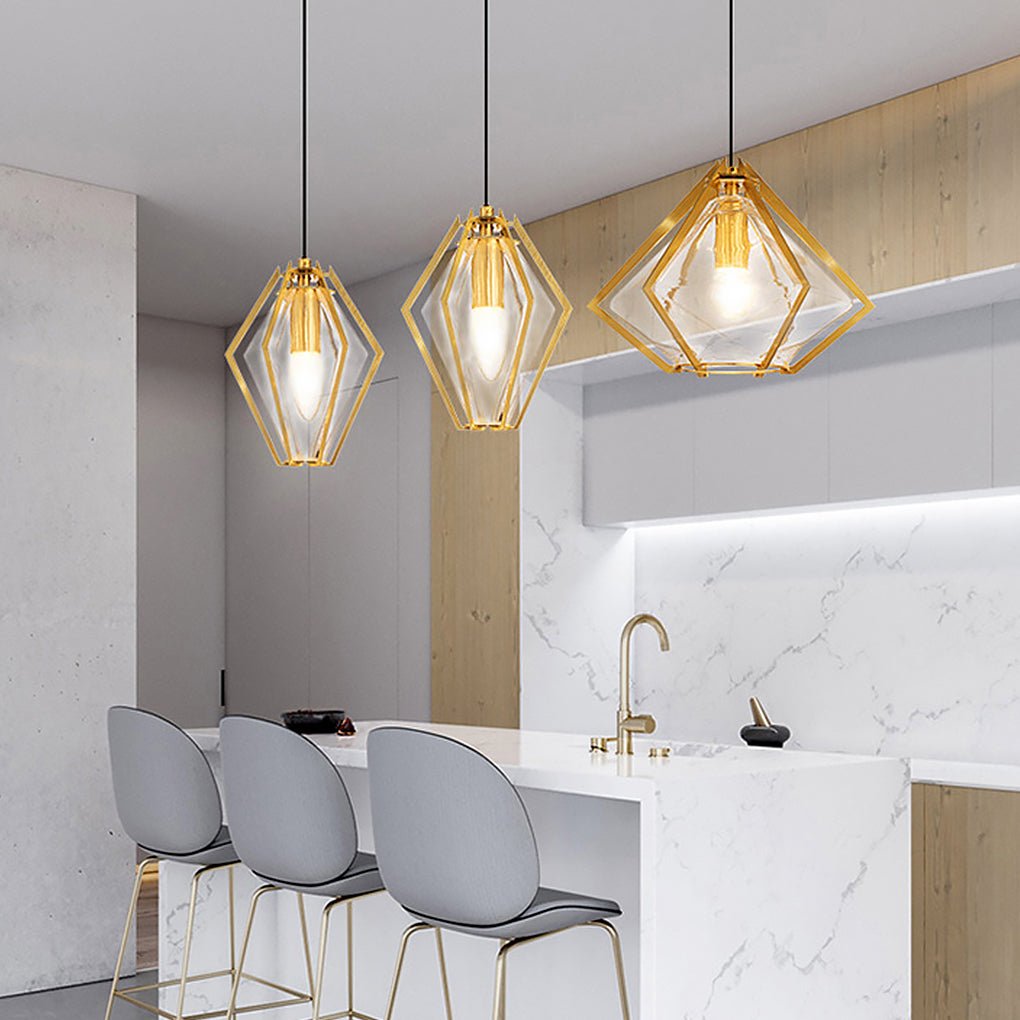 Geometric Glass Pendant Light Nordic Art Ceiling Light