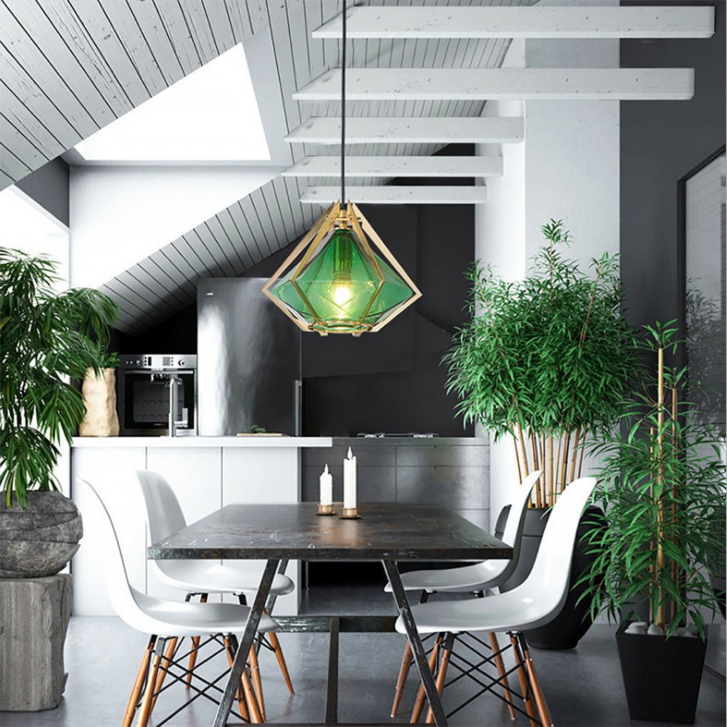 Geometric Glass Pendant Light Nordic Art Ceiling Light