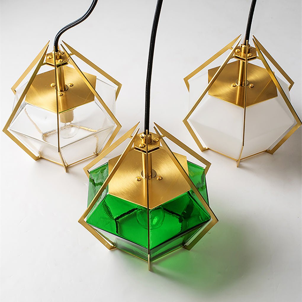 Geometric Glass Pendant Light Nordic Art Ceiling Light