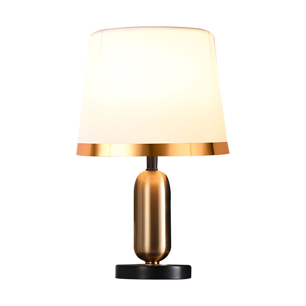 Gold White Table Lamp Modern Iron and Fabric Lamp