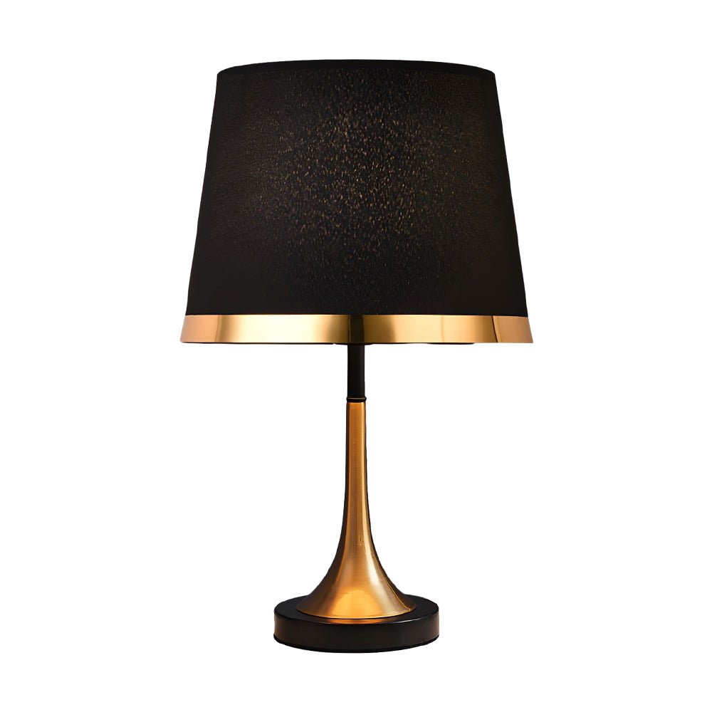 Gold White Table Lamp Modern Iron and Fabric Lamp