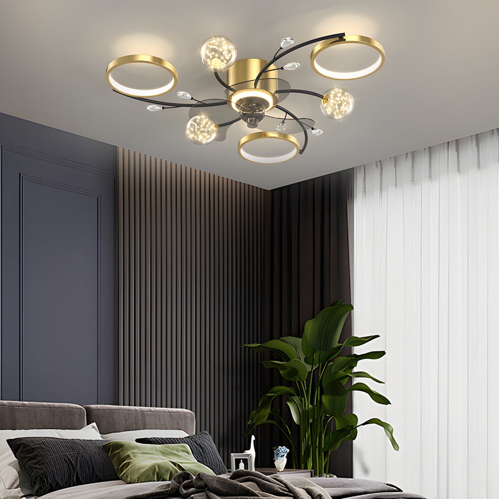 Invisible Blade Fan Light Modern Luxury Star Sphere Light
