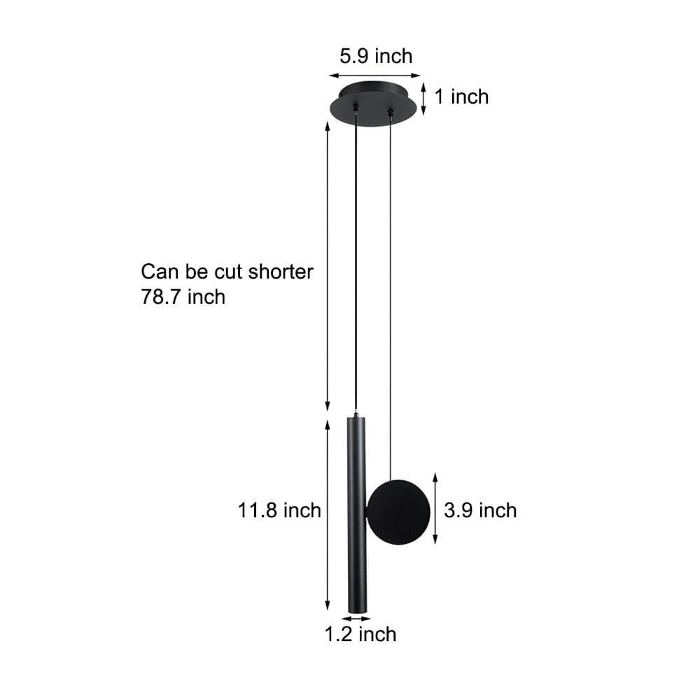 Kitchen Island Black Cylinder Pendant Light Adjustable Tube Spotlight Fixture