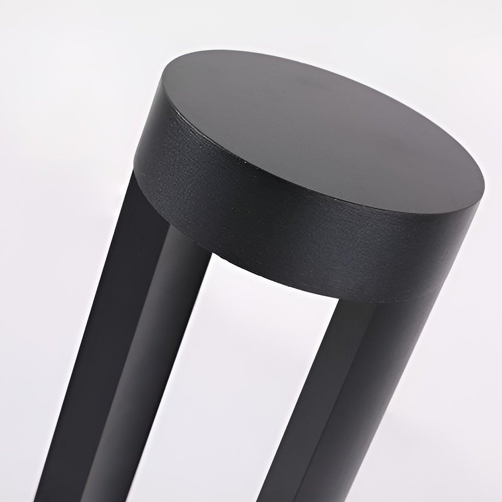 LED Light Bollard Outdoor Hollow Cylindrical Black Fixture