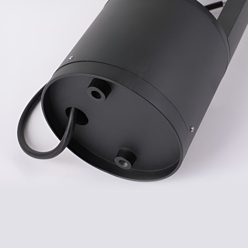 LED Light Bollard Outdoor Hollow Cylindrical Black Fixture