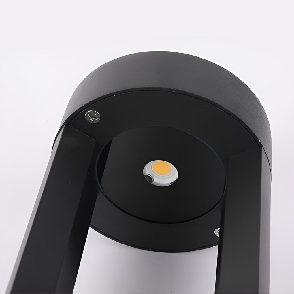 LED Light Bollard Outdoor Hollow Cylindrical Black Fixture