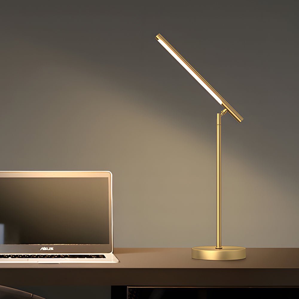 Linear Table Light Copper LED Adjustable Angle Lamp