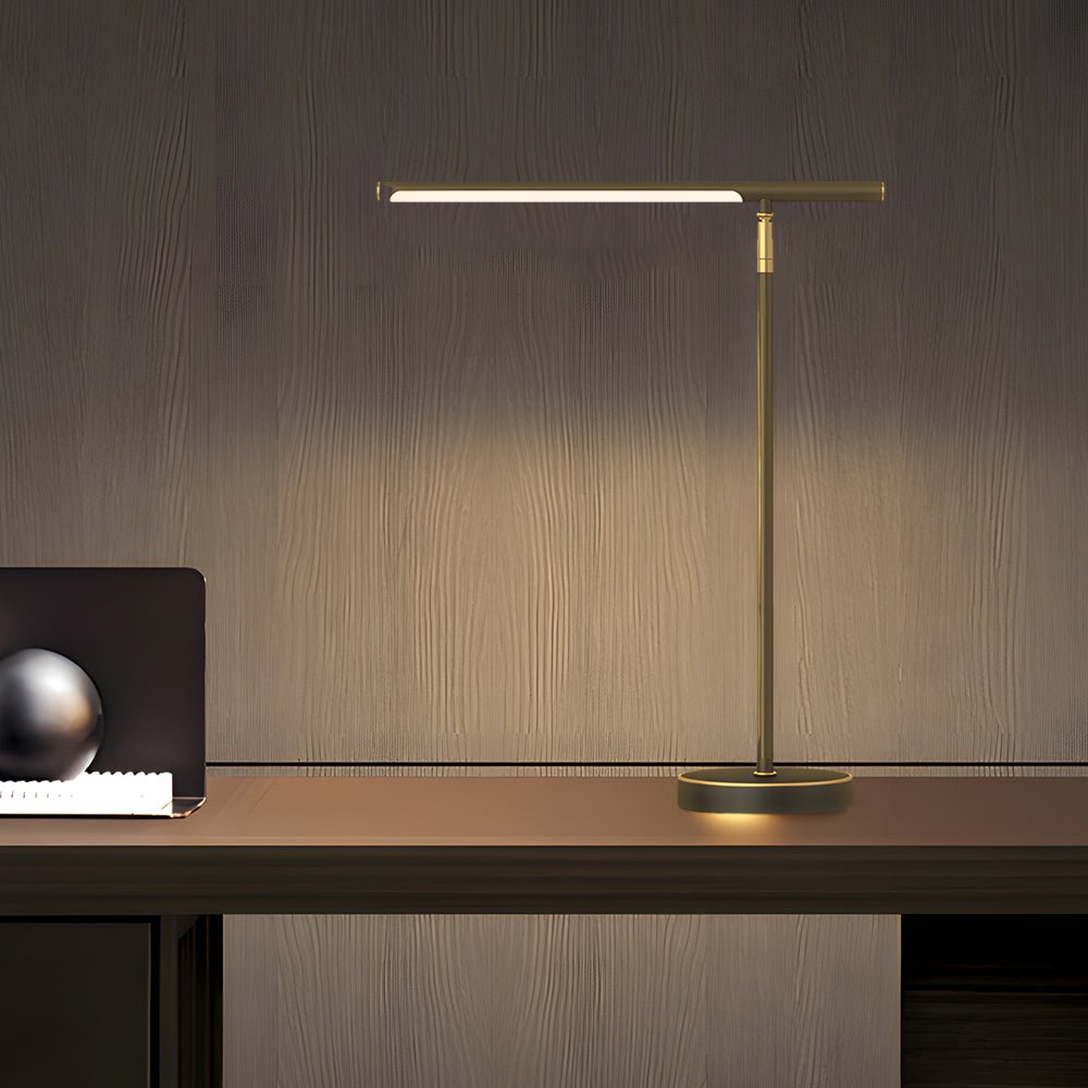 Linear Table Light Copper LED Adjustable Angle Lamp