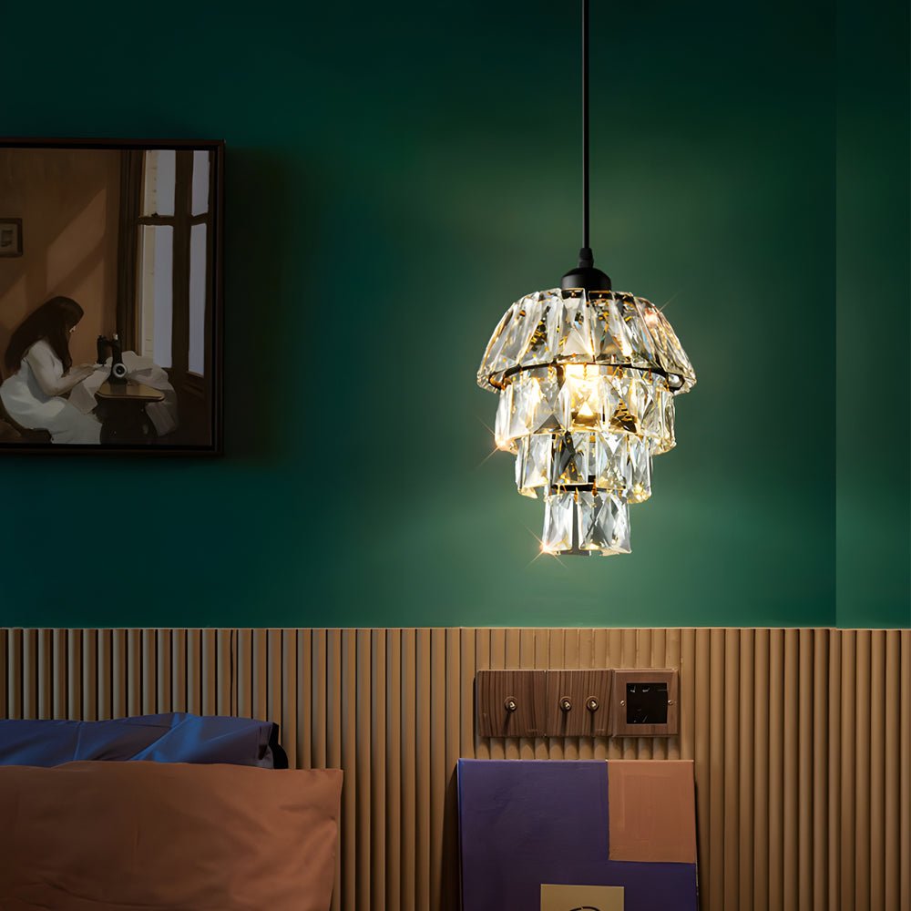 Mini Crystal Pendant Light Modern Metal Ceiling Light