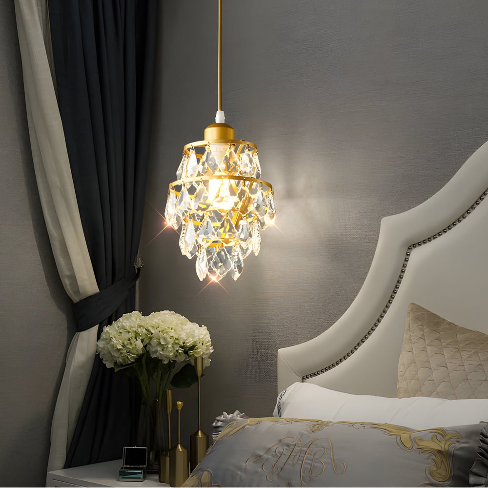 Mini Crystal Pendant Light Modern Metal Ceiling Light